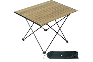 iClimb Ultralight Compact Camping Folding Table with Carry Bag (Nature - L)