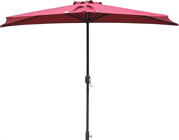 Amazon Com Island Umbrella Nu5409br Lanai Half Patio Umbrella Burgundy Garden Outdoor
