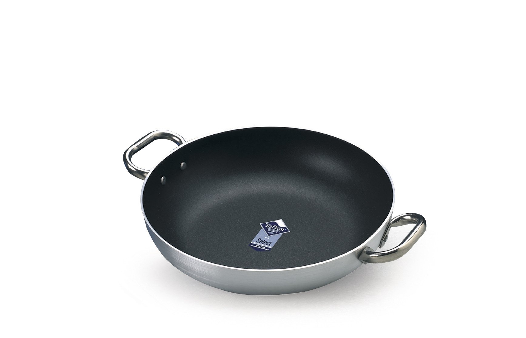 Pentole Agnelli FAMA10SEL24 Select Pan Aluminum Pan, 2 Stainless Steel Handles, 24 cm, Silver