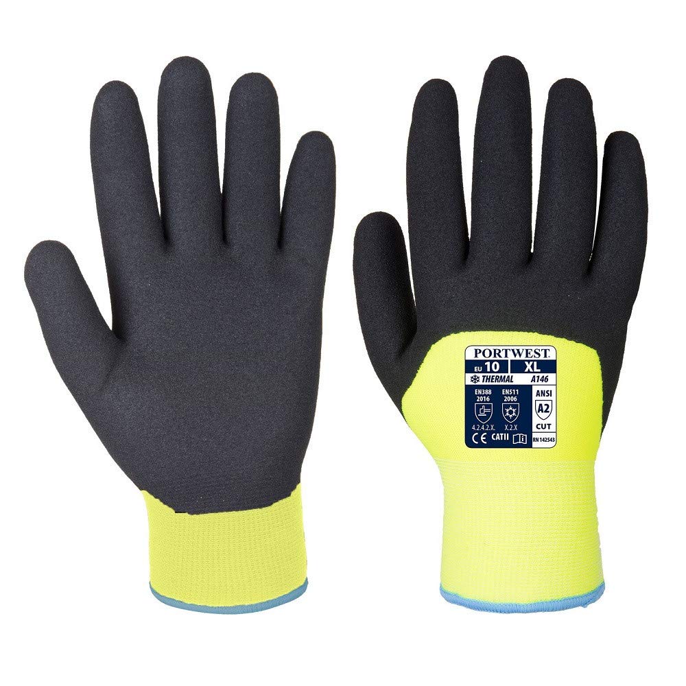 Portwest A146 Twin Lined Flexible Arctic Winter Glove Yellow, Medium, M (Pack of 2) - Image 3