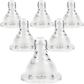 Silicone Nipple for Dr. Brown's Narrow Baby Bottle &amp; Glass Bottles,Level 3 Nipples, Fast Flow, 6m+, 6 Count