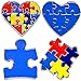 4 Piece Set Autism Awareness Heart Colorful Puzzle Pieces Lapel Hat Pins PPM7305