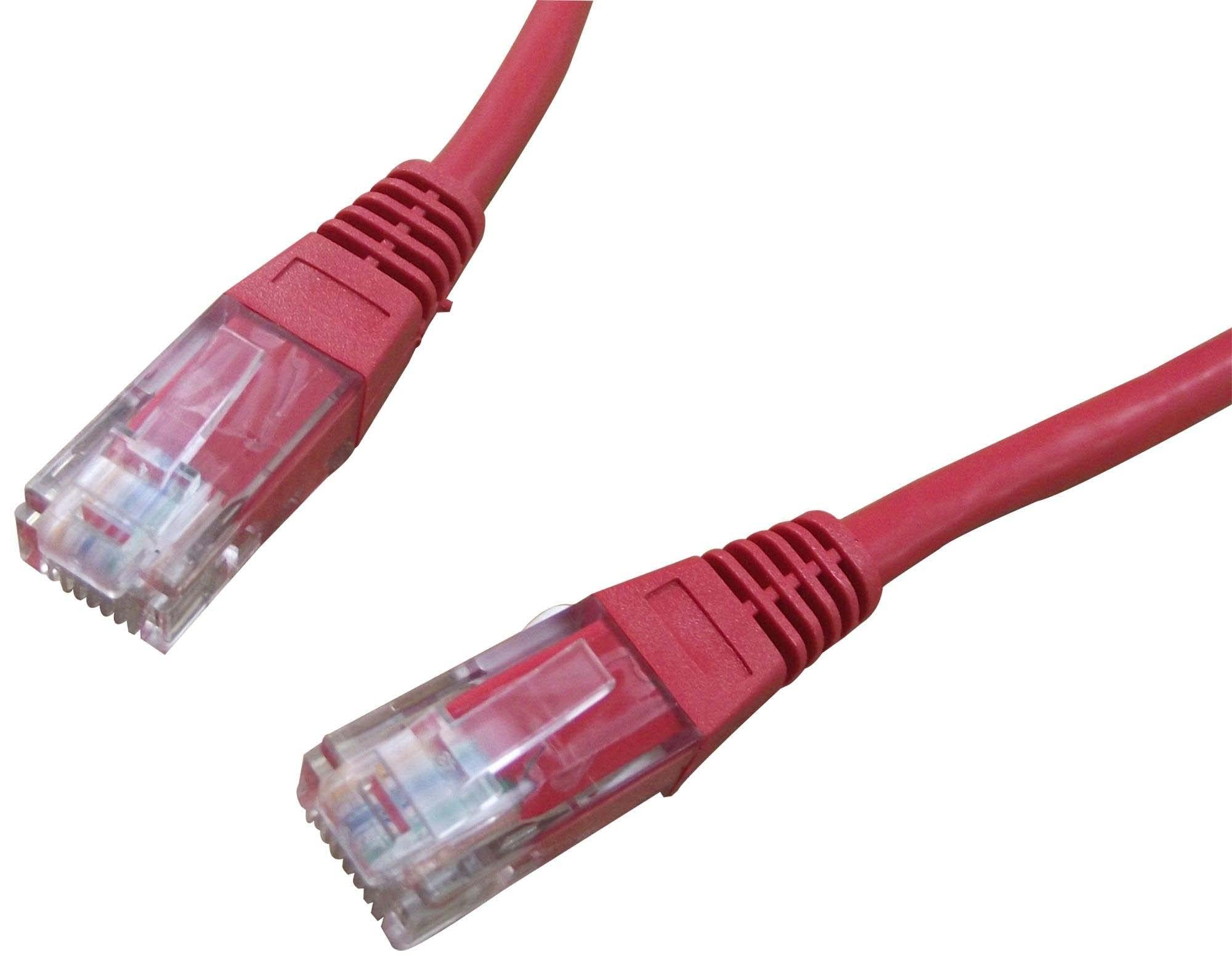 Pro Signal 0.5m Red Cat5e Ethernet Cable – RJ45 Male to Male UTP Patch Lead for Fast Network Connections (PS11040)