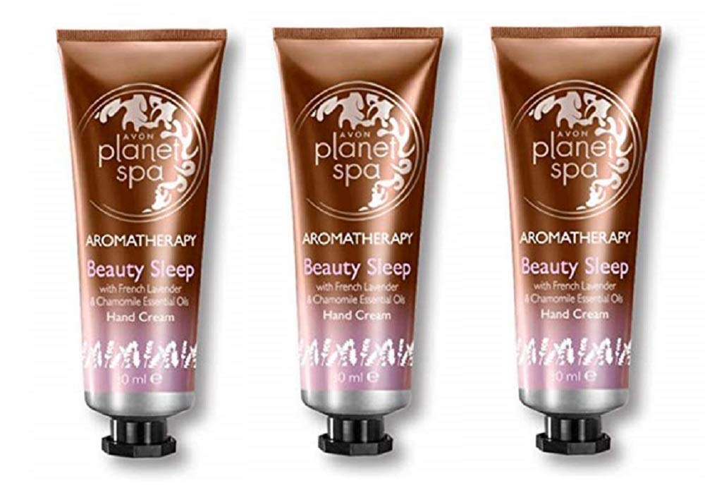 Pack of 3 Avon Planet Spa Aromatherapy Beauty Sleep Hand Cream with French Lavender and Chamomile Essential Oils – 3 x 30ml