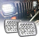 MICTUNING 2Pcs 45w 7x6 Led Headlights Rectangular 5x7 Hi/Lo Led Sealed Beam H6054 6053 6052 5054 Headlights Replacement for Jeep Wrangler YJ XJ MJ Chevy