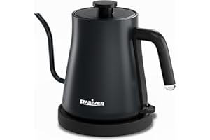 Stariver Electric Kettle Gooseneck Kettle, 1.2L Water Kettle, BPA-Free, Pour Over Tea Pot Stainless Steel for Coffee & Tea with Fast Heating, Auto-Shut Off and Boil-Dry Protection Tech, Dark Blue