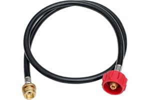 MOASKER 4FT Propane Hose ，1LB to 20LB Propane Tank Adapter Hose for Weber Q Hose to QCC1/Type1 Propane Tank and More 5+lb Propane Tanks