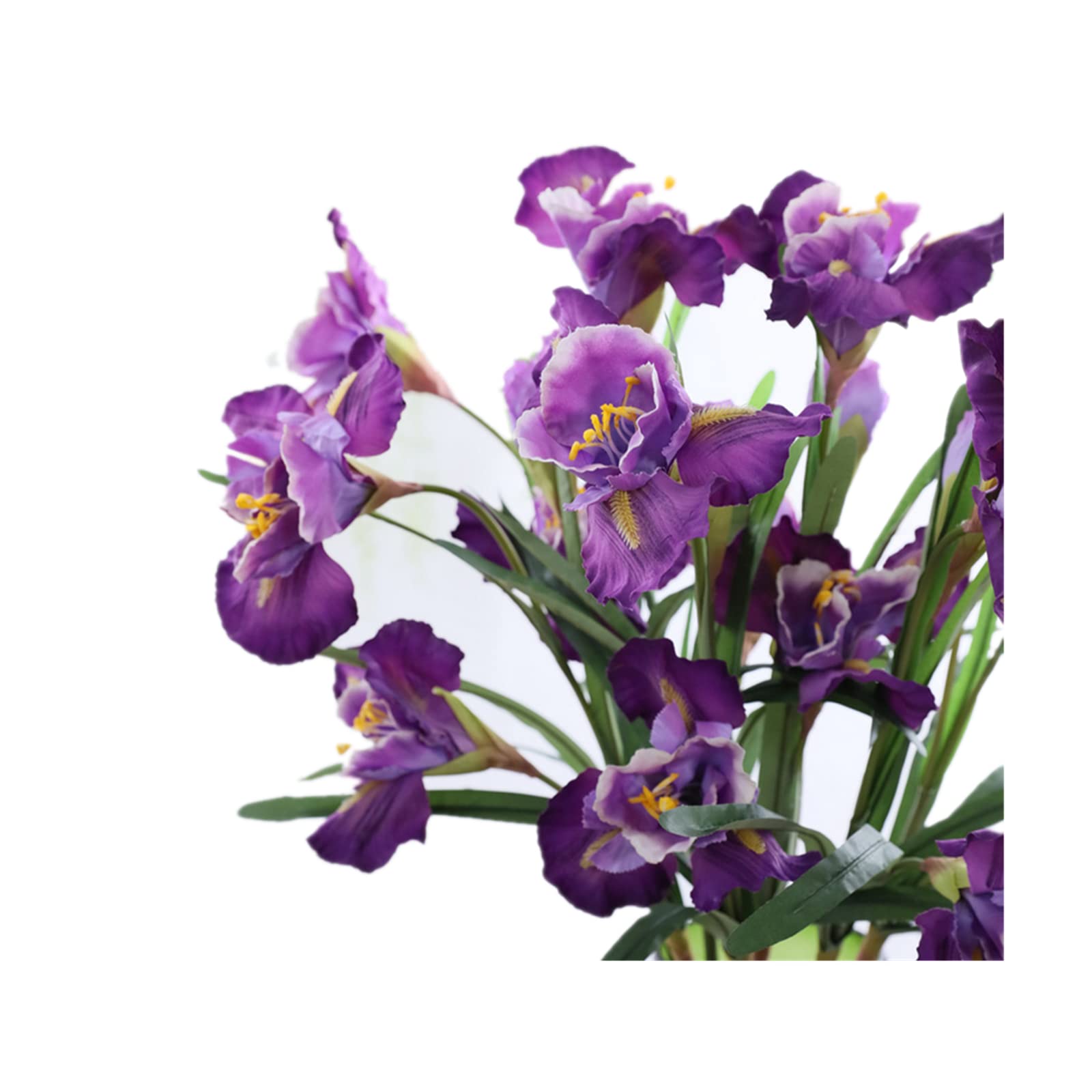 Rikyo 3pcs Artificial Iris Flower Silk Flower 9 Heads,Long Stems Fake Flowers for Real Looking Bouquet,Party and Wedding Holding Flowers,Dining Table Centerpieces -36inch(Purple)