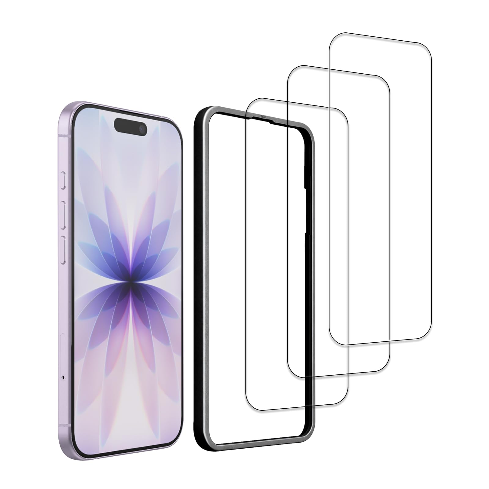 WowFluy 3 Pack Screen Protector for iPhone 17 [6.3 inch] with Installation Frame,9H Hardness Tempered Glass, HD Clear, Scratch Resistant, Case Friendly [Not for iPhone 17 Pro/17 Pro Max/iPhone Air]