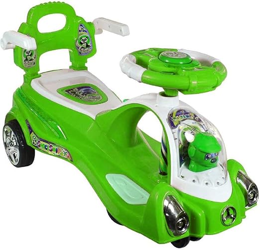 Adelee Plastic Space Swing Car for Kids (Green)