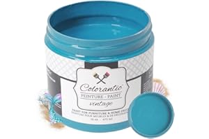 Colorantic | MERMAID Chalk Paint for Furniture DIY - Multi-Surface All-in-One Craft Paint | TURQUOISE DARK BLUE Home Decor Painting for Wood (8 oz)