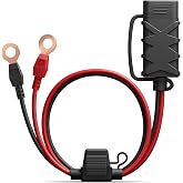 LOKITHOR Cable04 M8 Eyelet Terminal for JC400 Car Battery Charger | Trickle Charger Cable, 5A Fuse,16AWG Pure Copper, PVC Material, Lie-Flat Design, Short-Circuit Protection, IP65 Waterproof