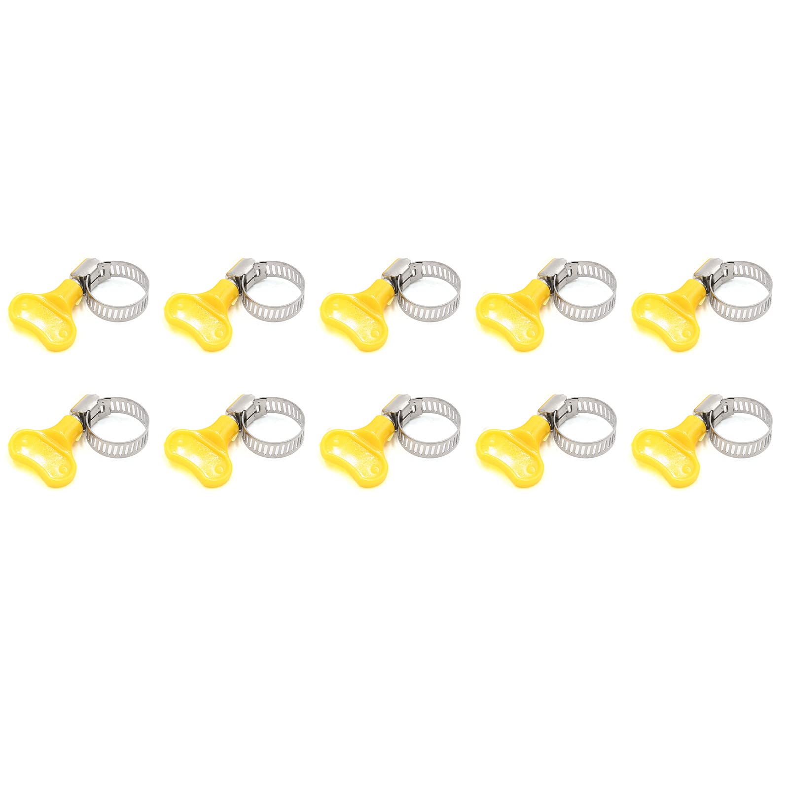 METALLIXITY Adjustable Hose Clamps(10mm - 16mm/0.39" - 0.63") 10Pcs, Metal Clip - for Home Garden Tube Pipe Fastening