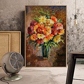 Floating Framed Canvas Wall Art for Living Room, Bedroom Bouquet Canvas Prints for Home Decoration Ready to Hang - 16x24 inches