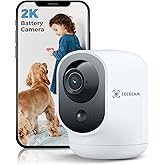 COCOCAM 2K Indoor Pan/Tilt WiFi Security Camera with 5200mAh Battery | Wireless for Baby Monitor/Pet/Home Security, AI Recogn