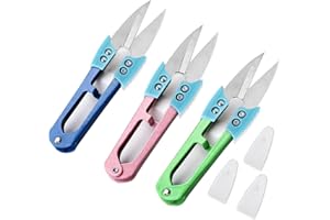 UPEOXT 3 Pack Sewing Scissors Thread Snips, Small Fabric Cutter with Cover, Mini Yarn Shears for Embroidery Knitting Crochet,