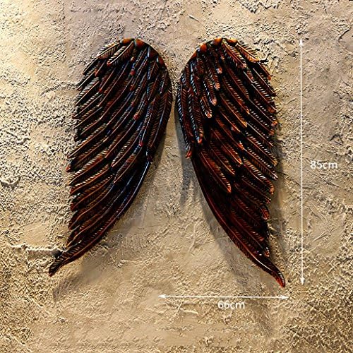 QBDS LOFT Retro Industrial Style Wrought Iron Angel Wings Decoration Creative Bar Restaurant Wall Hanging Wall Decorations Decorative pendant (Color : C)