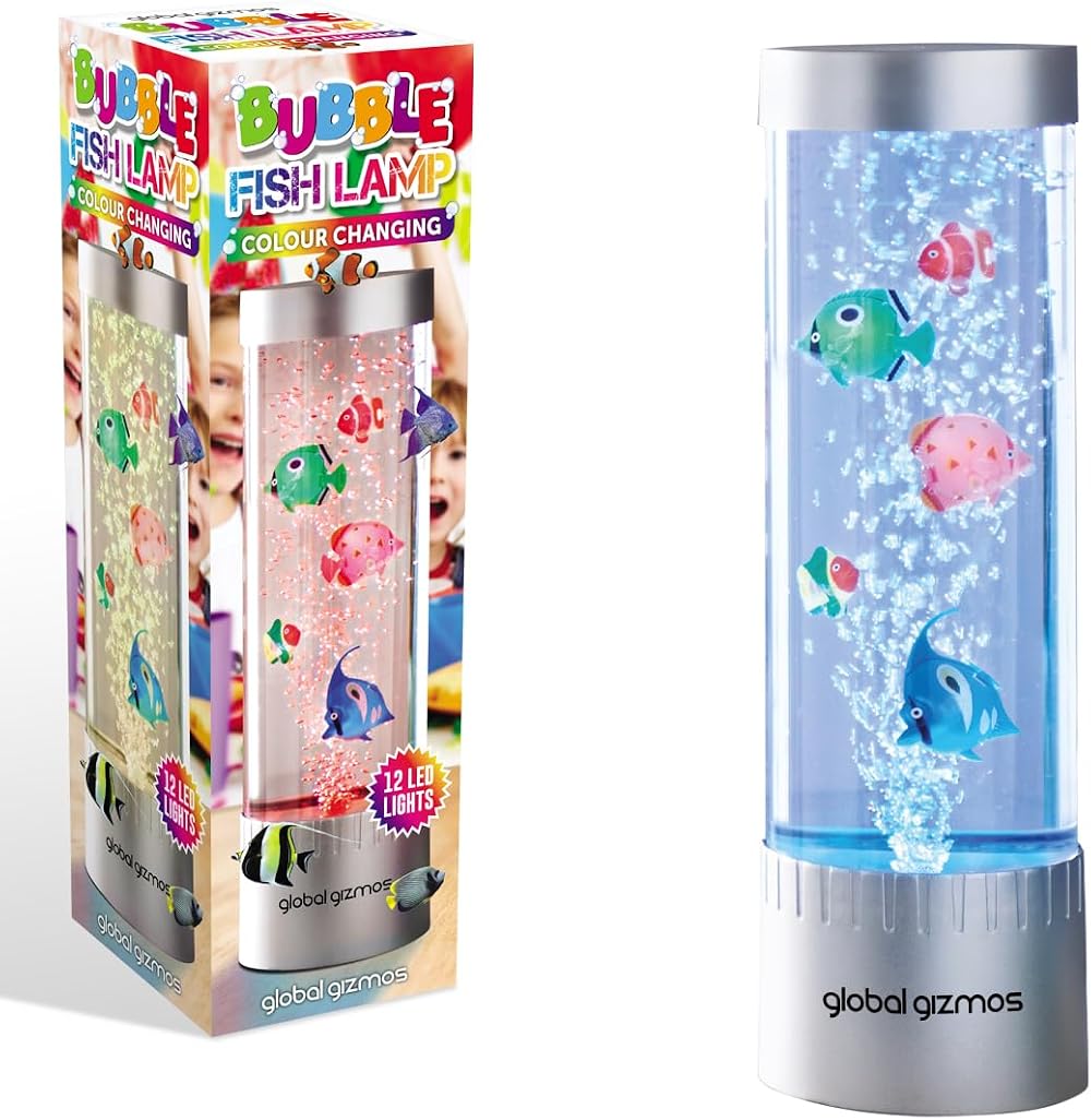 Global Gizmos Bubble Fish Lamp 32cm Colour Changing Mood Light