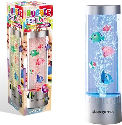 Global Gizmos Bubble Fish Lamp 32cm Colour Changing Mood Light