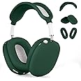 Silicone Case Cover for AirPods Max, Ear Pad Case Cover/Ear Cups Cover/Headband Cover for AirPods Max Headphones,Accessories Soft Silicone Protector for Apple AirPods Max New USB-C (2024) (Dark Green)