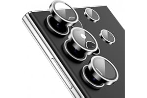 Canylile Compatible with Samsung galaxy s23 ultra Camera Lens Protector, Metal Tempered Glass Rear Camera Screen Cover, Not Easy to Break, Strong Adsorption, Case-Friendly, Black