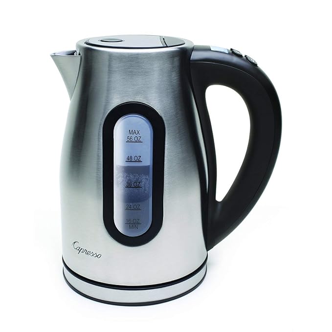 Capresso 276.04 H2O Pro Programmable Cordless Water Kettle, Brushed