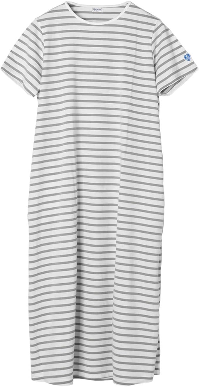 Amazon Co Jp オーシバル オーチバル Orcival クルーネック 半袖 ワンピース レディース 春夏 Rc 9216 1 S M White Lt Grey 服 ファッション小物
