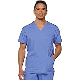 Dickies Mens V-Neck Scrub Top with 5 Pockets - Medical & Nursing Uniform Shirt, Side Vents - 81906