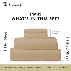 URBANHUT 1000 Thread Count 100% Solid Cotton Twin