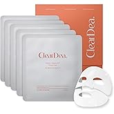 ClearDea Mucin Collagen Peptide Hydrogel Mask (Plant Mucin & 7-Collagen Complex) – Hydrating & Firming Facial Sheet, 5 Pack – Korean Skincare Glow Essentials