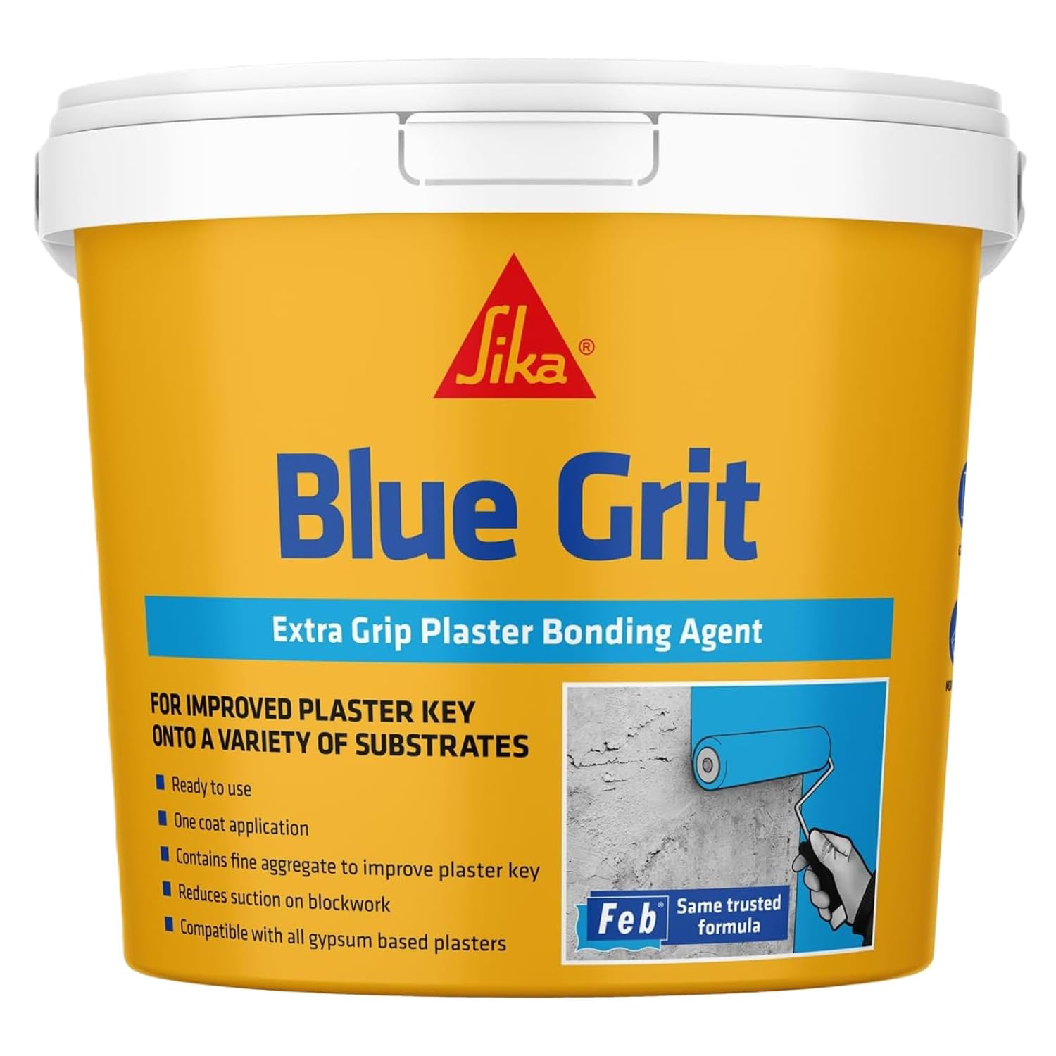 Sika Blue Grit Extra Grip Plaster Bonding Agent – Ready to Use – One Coat Application – Blue – 10 Litre