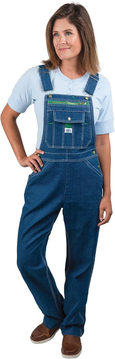 Liberty womens Washed Denim Bib Overalls: Clothing