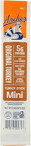 Archer Mini Turkey Sticks, Original, 40 Cal, 0g Sugar - 0.46 oz, 24 Count | 5g protein, 40 calories, 0g sugar, gluten free, k
