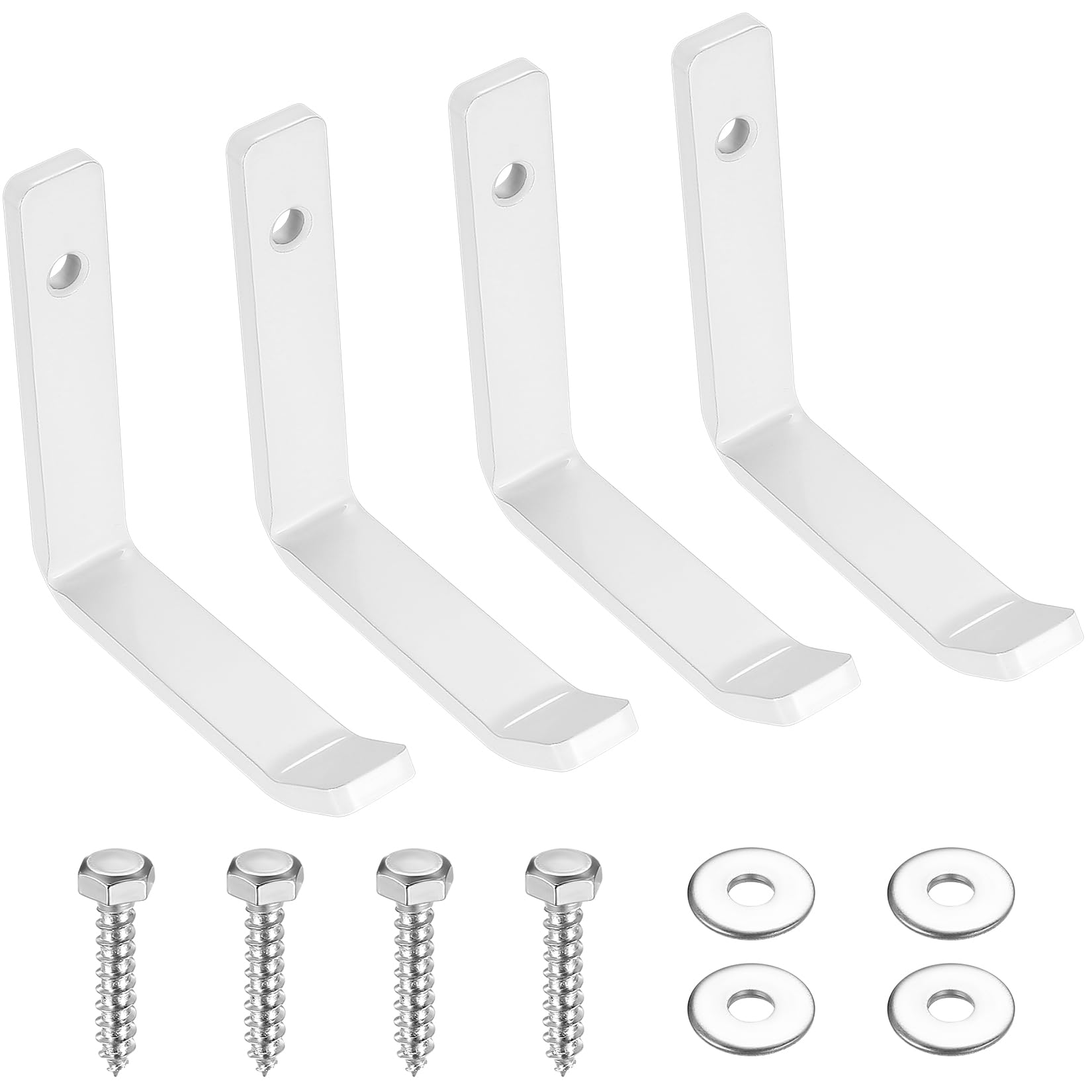 4 Pcs Garage Hooks for Hanging Heavy Duty Hooks, White Ladder Hooks, Garage Wall Hooks for Hanging, Wall Hooks Heavy Duty Garage Storage Utility Hooks Wall Mounted for Home Garden Garage Tool