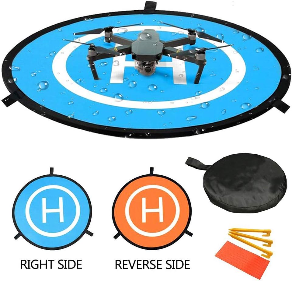 YINGJEE Drone Landing Pad 30"/75cm Waterproof Portable Foldable Helipad Helicopter Landig Mat for DJI Phantom 3 4, Mavic Pro, Spark, DJI Mavic Air, Inspire and other Quadcopters