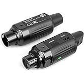 AROMA Wireless XLR Transmitter Receiver, UHF Wireless Microphone Audio System for Dynamic Mics PA Mixer