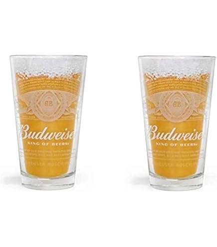 Amazon.com | Budweiser Vintage Style Glass Can Glasses - Set of 2