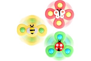 3PCS Suction cup spinner toys for 1 2 Year old boys|Spinning top baby toys 12-18 months|First birthday baby gifts for 1 Year 