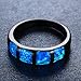 RongXing Jewelry Simple New Aquamarine Blue opal Ring,14KT Black Gold Engagement Rings