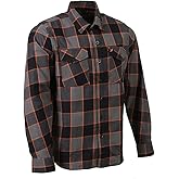 Milwaukee Leather MNG11648 Men's Grey with Brown and Orange Long Sleeve Cotton Flannel Shirt - X-Large