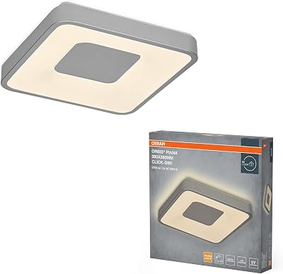 Luz de techo LED ORBIS Piana 380mm, 24W, 3000K blanco cálido, Click-DIM, Plateada, Metal, IP20