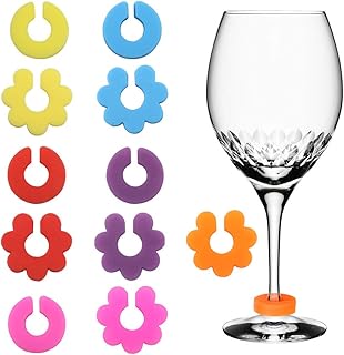 SelfTek 12 Stück Weinglas Marker Silikon Wein Trinken Marker für Party Verschiedene Farben