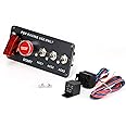 Ignition Switch Panel (12V) 5 in 1 Car Racing Switch Panels with LED Toggle Switches Push Button Ignition Switch Kit for Truck RV Race REENKEY (Carbon Fiber)