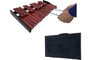 Lfhelper Portable Professional 25 Key Xylophone, Alto Wood Xylophone Adult, Student Percussion Educational, diatonic scale from F to F, semitone scale from F to D (Rose Wood)