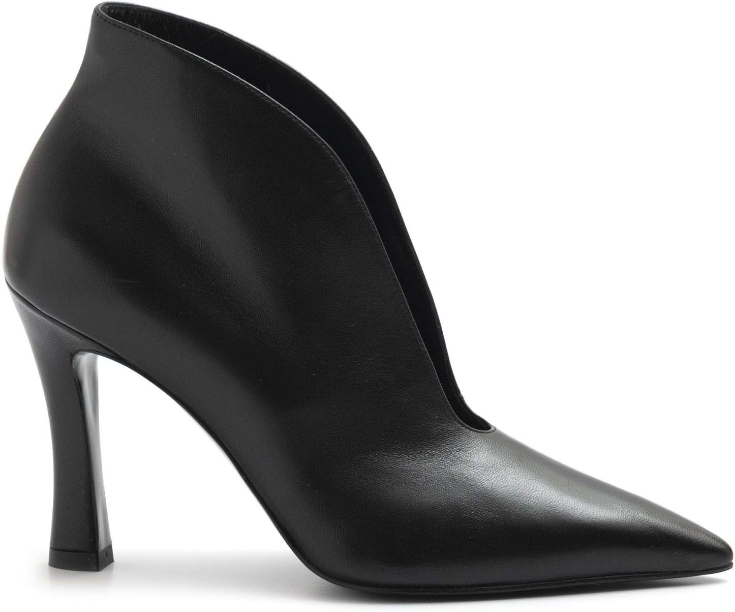 LELLA BALDI LS218NAPPA Black Leather V-Neck Sock