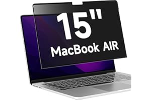 ANTOGOO V Upgrade Privacy Screen Compatible with MacBook Air 15 Inch M2/M3 A2491 A3114, Removable Anti Blue Light Glare Privacy, No Magnetic No Glue