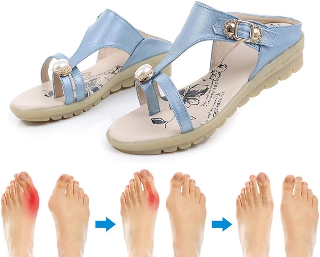 YXH Big Toe Correction Sandals Women Platform Mules Wedge Open Toe