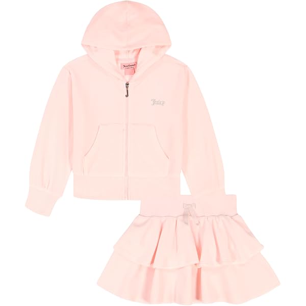 Amazon.com: Juicy Couture Girls 2-Piece Velour Tracksuit, Zip Up