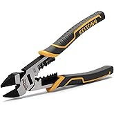Fancytool Multi-Function Diagonal Pliers, 8-inch 4-in-1 Cr-V Steel Heavy Duty Side-Cutting Pliers with Cutting, Stripping, Crimping, and Gripping for Electricians and Homes