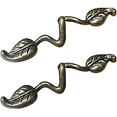 Pastlla Leaf Shape Drawer Pull Handle, Vintage Bronze Leaf Dresser Pull Knob Twig Branch Decorative Cabinet Wardrobe Furnitur